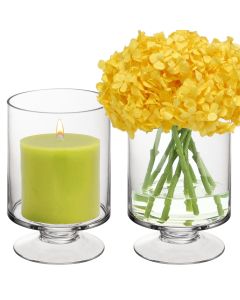 8 inches pedestal glass stem candle holder