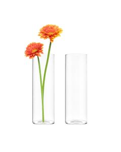 Wide Glass Cylinder Bud Vase, 7 Size Options (Pack of 24 pcs)