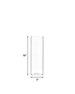 H-10" W-3" Glass Cylinder Bud Vase 