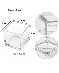 3 inches mini glass cube vases