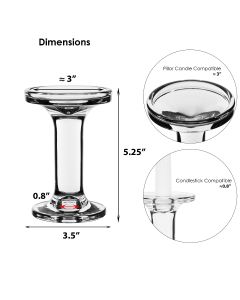 glass pillar and taper candle holder