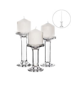 glass pillar and taper candle holder