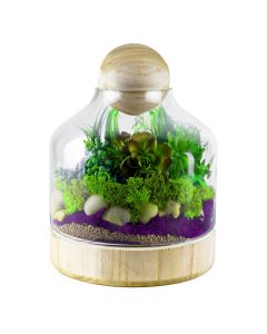 glass terrarium vase with wood stopper