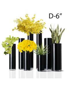 black glass cylinder vases