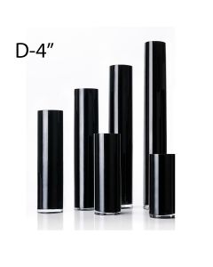 Black Glass Cylinder Vases. D-4" H-9",12",16",20", 24", 28"Pack of 4 pcs