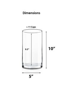 10 inches glass cylinder vase