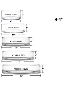 Wide Clear Glass Cylinder Vase H-4" with Multiple Widths-Pack of 4