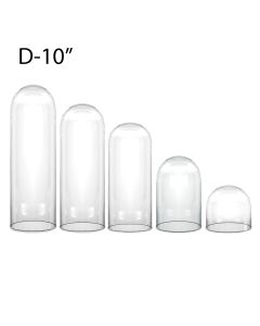 Glass Display Dome Cloche Bell Jar H-10",15",19",24",27.5"D-10" 