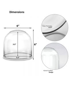Glass Dome Cloche H-6", H-10.5", 14", D-6" Bell (Pack of 2 and 4)