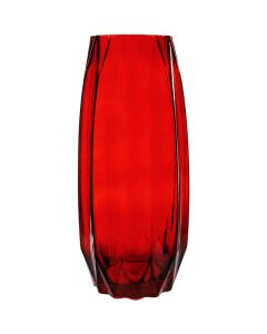 red 12" geometric prism vases