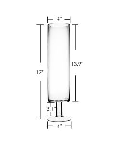 short stem glass pillar candle holder