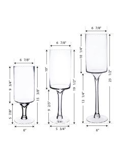 large long stem pedestal glass candle holder