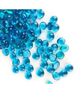 glass vase filler flat aquarium gem stones light blue