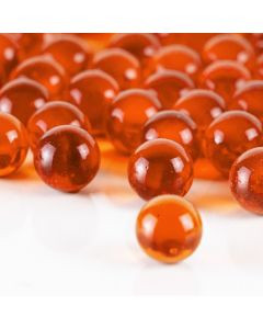 glass round orange marbles