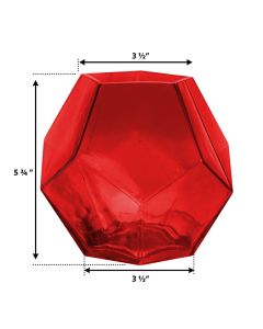 red geometry glass vases terrarium