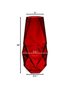 red prism honeycomb glass vases