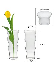 H-5.5" W-2.5" Glass Wavy Bud Vase (Pack of 72)