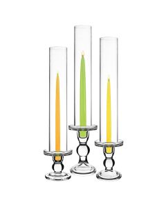 Glass Candle Holder (Multiple Height Options) with 14" Candle Chimney Sleeves