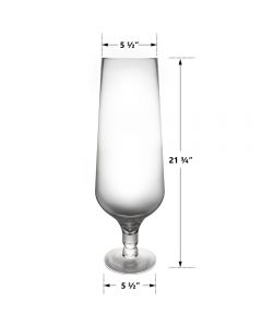 large glass pedestal candle holder with stem