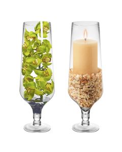 large glass pedestal candle holder with stem wholesale