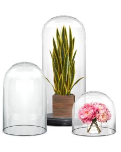 Glass Dome Cloche H-6", H-10.5", 14", D-6" Bell (Pack of 2 and 4)