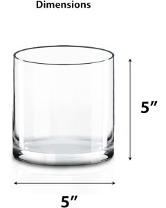 5 inches glass cylinder vases
