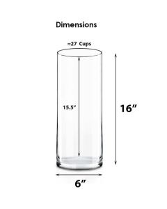 glass cylinder vases 16" x 6"