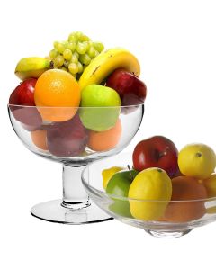 glass fruit bowls pedestal footed