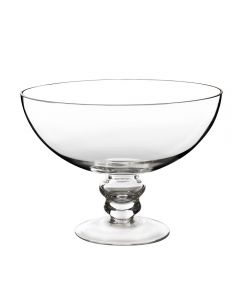 Glass Footed Compote Fruit Bowl. H-6" D-8" Pedestal, Pack of 4 pcs