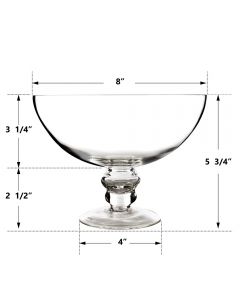glass footed compote vases