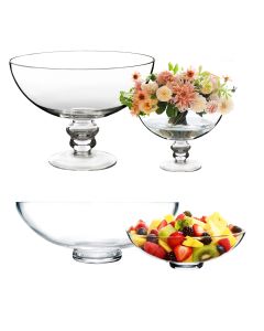 2 pcs Glass Compote Bowl. H-4.5"/6"/8"/8.5" (Multiple Packing)