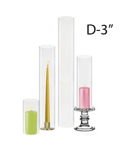 3 inches glass hurricane candle shades tubes