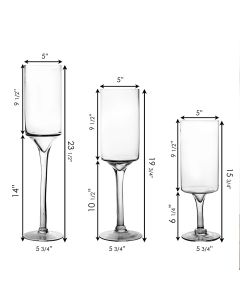 Long Stem large glass candle holder