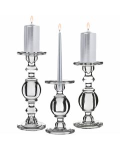 Baluster Glass pillar candle holders