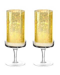 glass gold candle holders pillars tapers candles