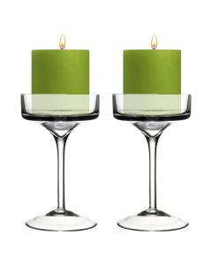 glass pedestal pillar candle holder