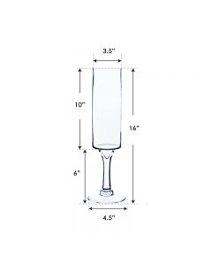 Long Stem Glass Candle Holder H-16 Open-3.5