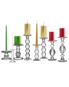 Glass Candle Holders for Pillar and Taper Candles (Multiple Size and Styles)