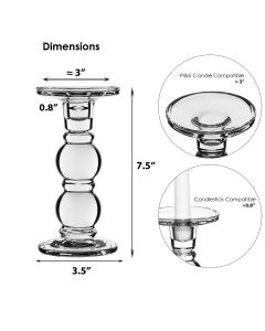 Bubble Glass Candlesticks Pillar & Taper Candle Holders