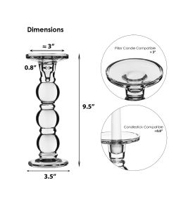 glass bubble pillar candle holders