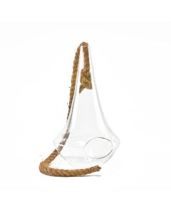 glass hanging teardrop plant terrarium with rope