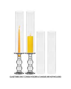 glass bottomless candle holder tubes chimney spring yellow candles