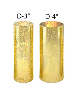 Open End Hurricane. Gold Flecked Candle Lamp Shade Cover (2 Sizes Available)