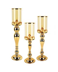 gold pillar candle holder
