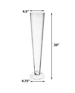 20 inches glass trumpet wedding vases