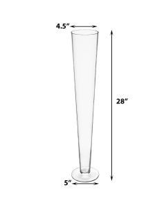 Clear Glass Trumpet Vase 28 inch