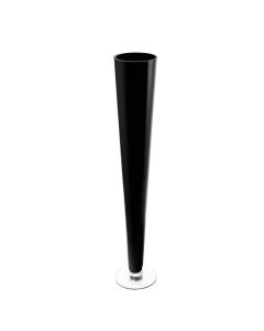 Black Glass Trumpet Vase H-28" Wedding Centerpiece, Pack of 6 pcs