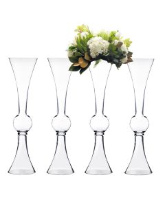 glass trumpet vases mirror reversible tall centerpieces