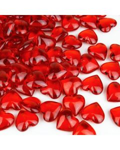 Red Acrylic Heart Vase Fillers Valentine's Day Plastic Hearts Decoration