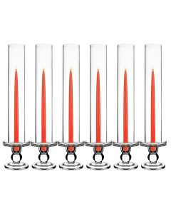 glass pillar taper candle holder with hurricane chimney tubes